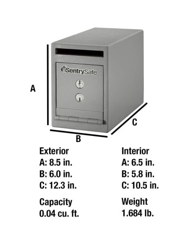 Caja de Depósito SentrySafe UC-025K con Cerradura Doble Llave