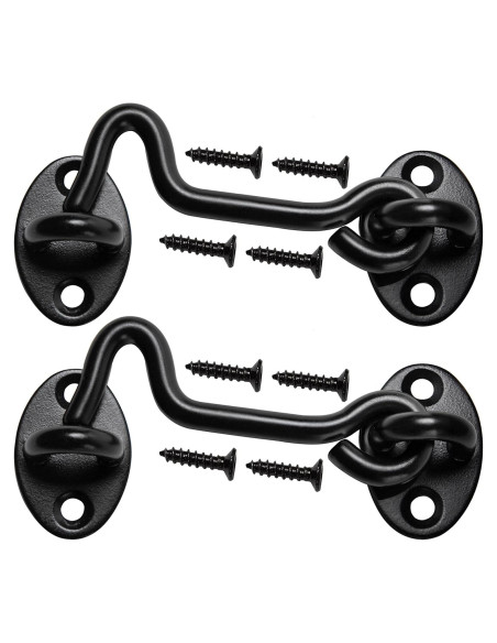 Pestillo de puerta de granero Klurent 10.16 cm metal negro 2 unidades