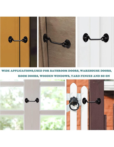 Pestillo de puerta de granero Klurent 10.16 cm metal negro 2 unidades