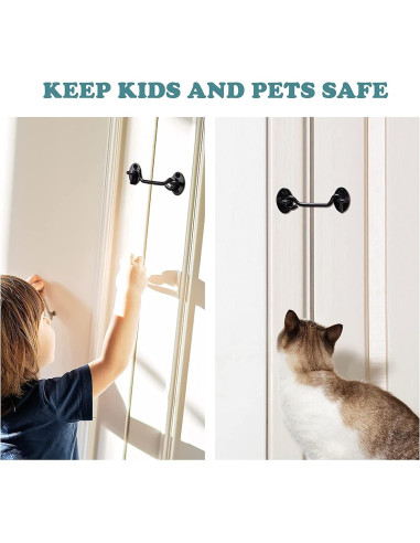 Pestillo de puerta de granero Klurent 10.16 cm metal negro 2 unidades