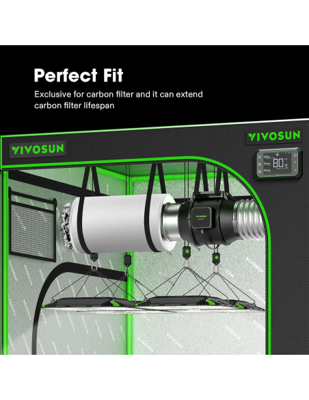 Prefiltro VIVOSUN 6 Pulgadas Algodón Blanco para Filtro Carbón