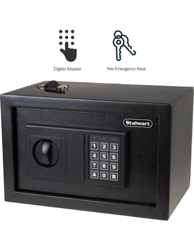 Caja Fuerte Digital Stalwart de Acero 4.7 kg - 30.99x20.07x20.07 cm