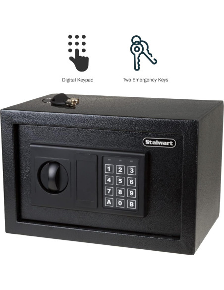 Caja Fuerte Digital Stalwart de Acero 4.7 kg - 30.99x20.07x20.07 cm