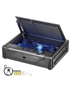 Caja Fuerte Biométrica VEVOR para 2 Pistolas, Acceso Rápido