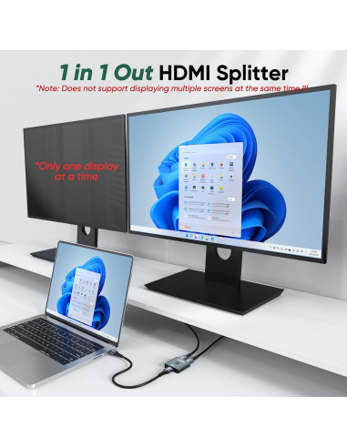 Conmutador HDMI 2 en 1 Femoro N41-01 Ultra HD 4K 60Hz