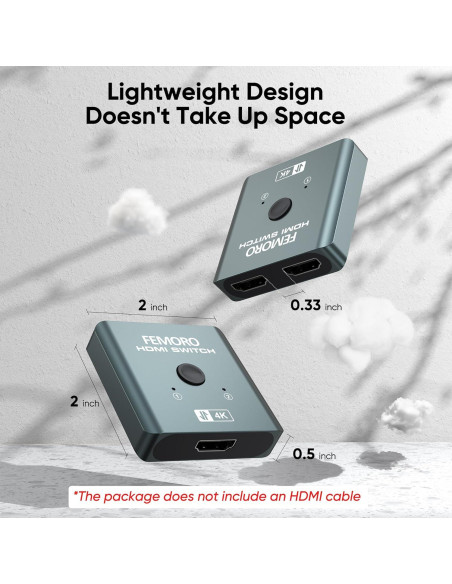 Conmutador HDMI 2 en 1 Femoro N41-01 Ultra HD 4K 60Hz