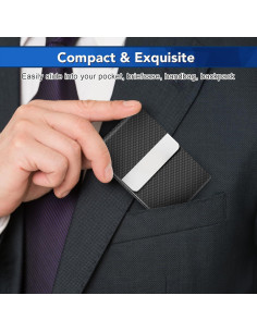 Estuche para Tarjetas de Negocios DMFLY - Cuero PU RFID Negro 2