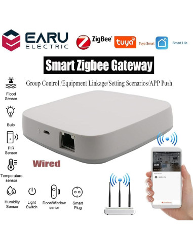 Hub Zigbee Tuya G06 para Hogar Inteligente - Soporta 300 Dispositivos