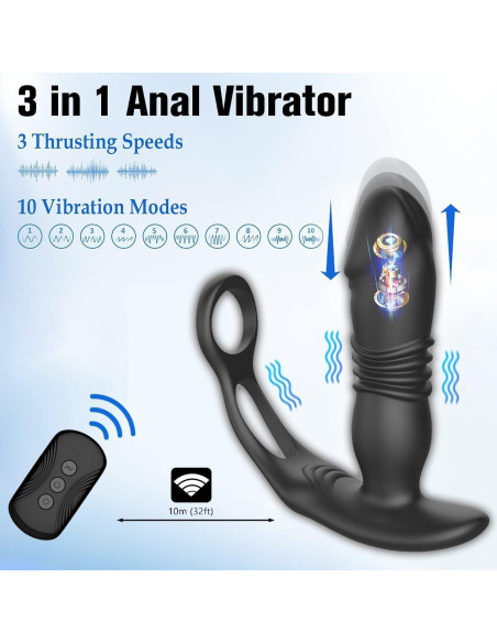 Masajeador de Próstata Genérico con Control Remoto 13.2 cm