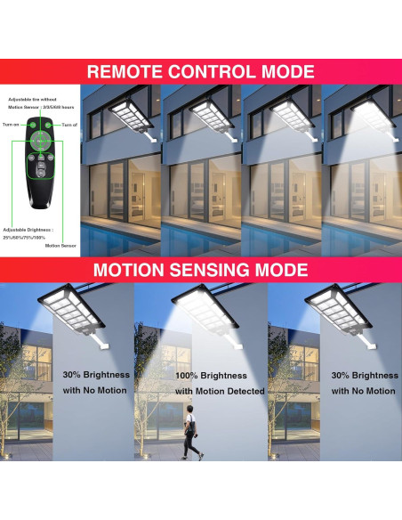 Luz Solar de Calle 10000W MUCH con Sensor de Movimiento IP67