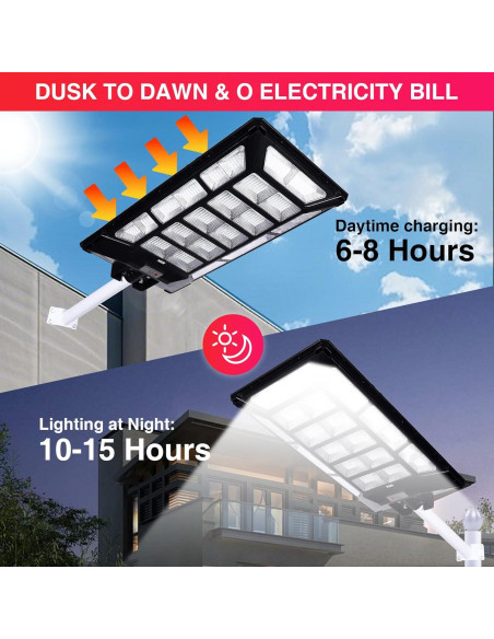 Luz Solar de Calle 10000W MUCH con Sensor de Movimiento IP67