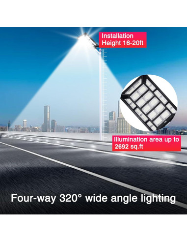 Luz Solar de Calle 10000W MUCH con Sensor de Movimiento IP67