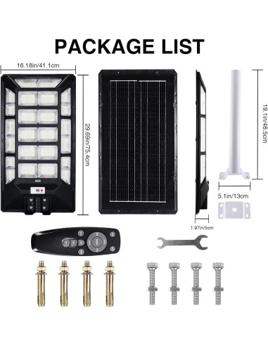 Luz Solar de Calle 10000W MUCH con Sensor de Movimiento IP67