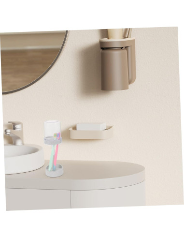 Soporte para Cepillos de Dientes TOPPERFUN con Tapa y Vaso Blanco