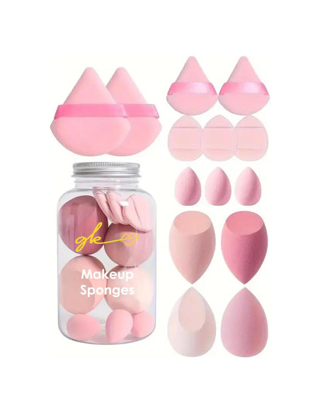 Juego de Aplicadores de Maquillaje 12 Piezas BEHA Life Tarro