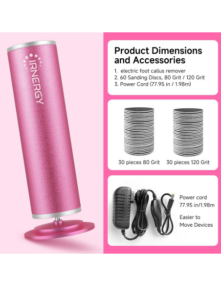 Removedor de Callos Eléctrico iRnergy con 60 Discos de Lija