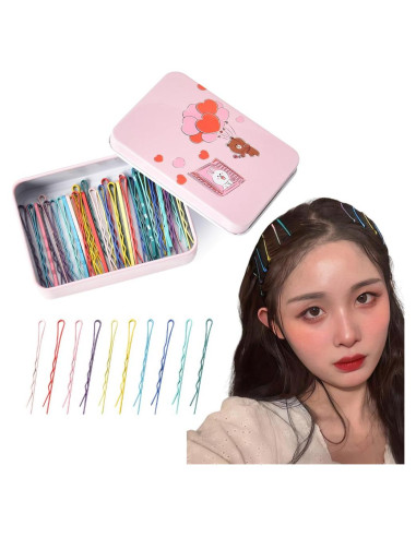 50 Horquillas de Acero Inoxidable para Cabello Coloridas