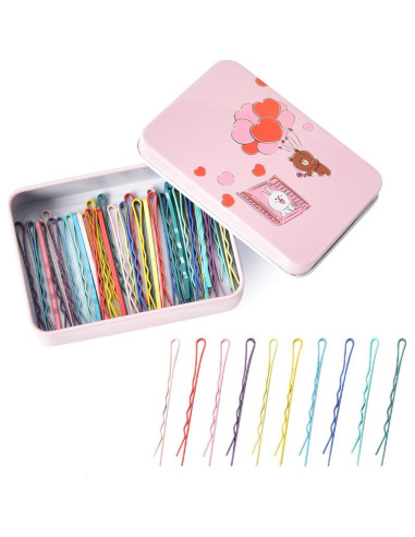 50 Horquillas de Acero Inoxidable para Cabello Coloridas