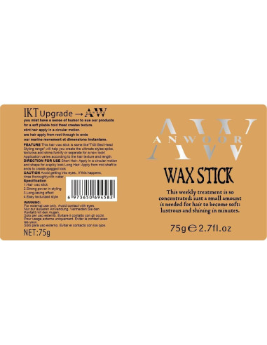 Juego de Cepillo y Barra de Cera para Cabello AnWoor - Control de Frizz
