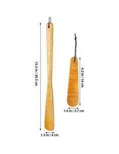 Calzadores de Madera GLEAVI - Juego 2 Piezas Largo 40cm y Corto 16cm 2