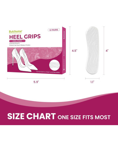 Agarraderas para Talones Bukihome - 6 Pares de Gel Antideslizante