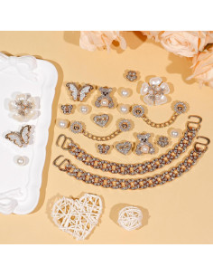 22 Accesorios de Cadena para Zapatos WAQYGZO con Encantos Brillantes 2