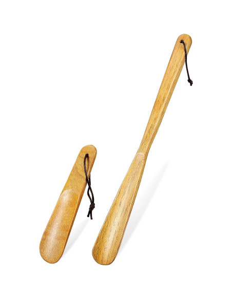 Calzadores de Madera GLEAVI - Juego 2 Piezas Largo 40cm y Corto 16cm