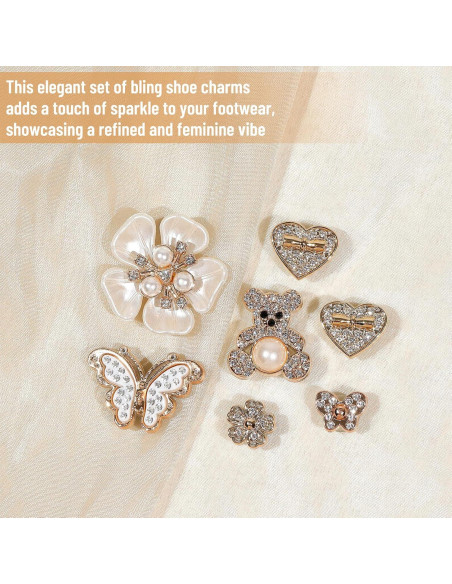 22 Accesorios de Cadena para Zapatos WAQYGZO con Encantos Brillantes