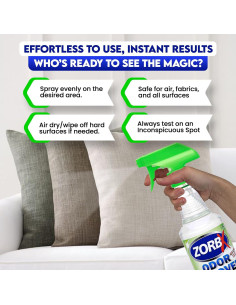 ZORBX Spray Quitamanchas y Olores Sin Fragancia 32 oz 2