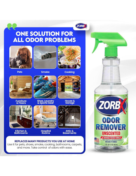 ZORBX Spray Quitamanchas y Olores Sin Fragancia 32 oz