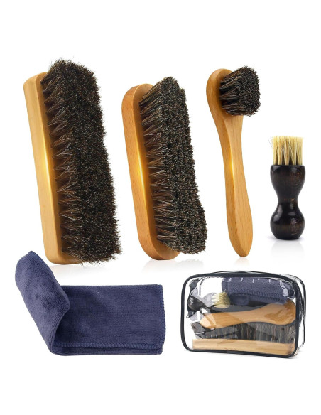 IKI Kit de Cepillos de Cuidado para Zapatos y Cuero 6 Piezas