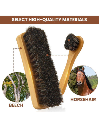 IKI Kit de Cepillos de Cuidado para Zapatos y Cuero 6 Piezas