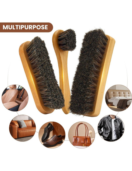 IKI Kit de Cepillos de Cuidado para Zapatos y Cuero 6 Piezas