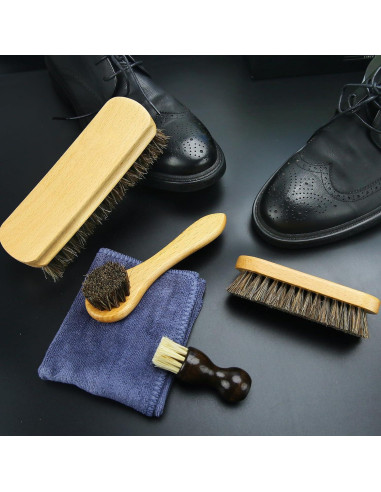 IKI Kit de Cepillos de Cuidado para Zapatos y Cuero 6 Piezas