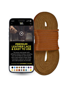 Cuerdas de Botas de Cuero TOFL Marrón 182.88 cm 1/8" Grosor