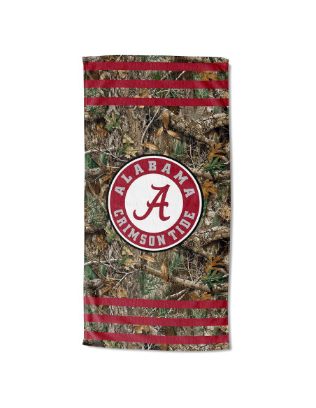Toalla de Playa Unisex Alabama Crimson Tide 76.2x152.4 cm Rayas Realtree