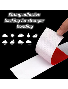Cinta Reflectante 30 Pcs XIAXIANOVA 5x30cm Rojo/Blanco DOT-C2 2