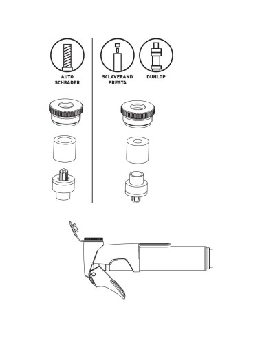 Bomba Mini Supershort SKS Alemania - 90 PSI, Aluminio, Gris