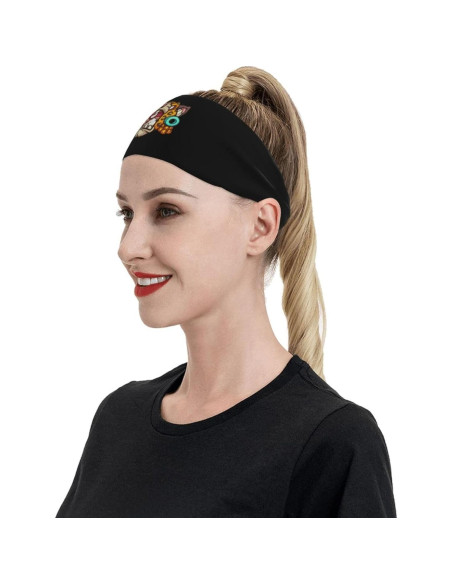 Diadema Deportiva Unisex QIZYOQA Absorbente de Sudor Negra