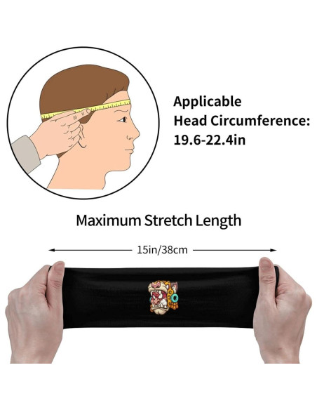 Diadema Deportiva Unisex QIZYOQA Absorbente de Sudor Negra