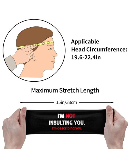 Diadema Deportiva Unisex QIZYOQA Absorbente de Sudor Negra