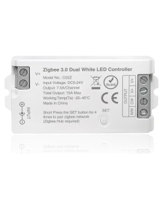 Controlador LED ZigBee 3.0 COXO CCT Doble Blanco 15A