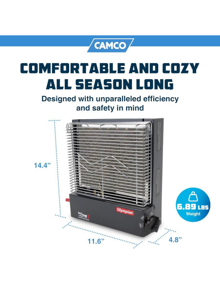 Calentador Catalítico Portátil Camco Wave-3 3000 BTU Propano