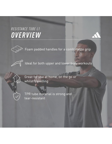 Tubo de Resistencia Adidas L3 15kg con Mangos Acolchados