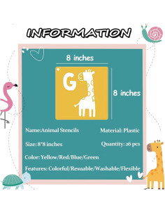 Plantillas de Dibujo para Niños 26pcs LanMa Reutilizables 20x20cm 2