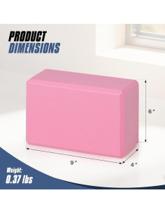 Bloque de Yoga MADOG 23x15x10cm EVA Antideslizante Rosa 2