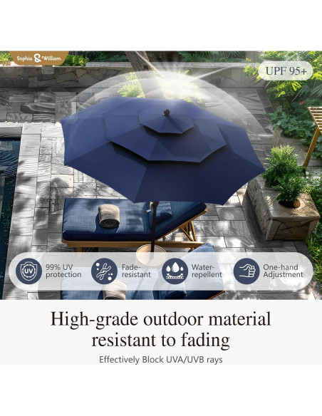 Paraguas de Patio Sophia & William 3 Niveles 3.05m Auto-inclinación