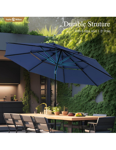 Paraguas de Patio Sophia & William 3 Niveles 3.05m Auto-inclinación