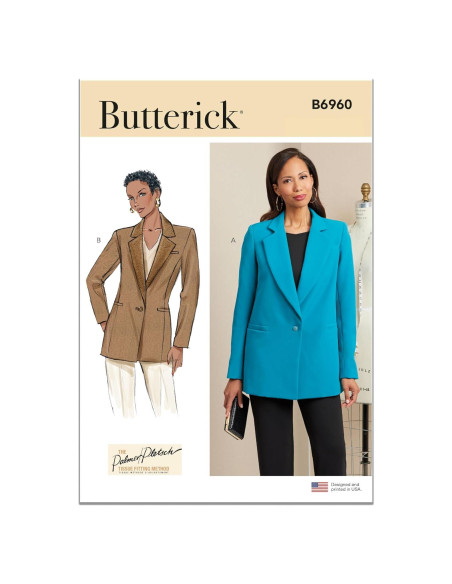 Patrón de Costura Chaqueta Forrada Butterick B6960 Tallas 8-16