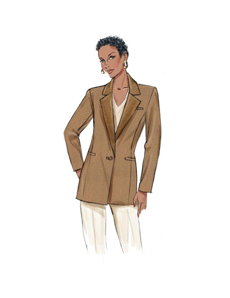 Patrón de Costura Chaqueta Forrada Butterick B6960 Tallas 8-16